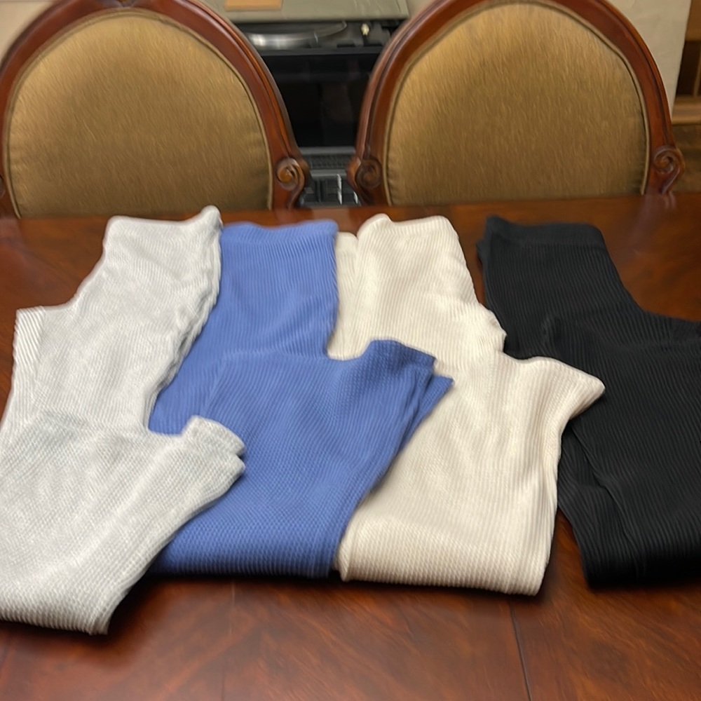 4 pair Aerie waffle knit flares tall long